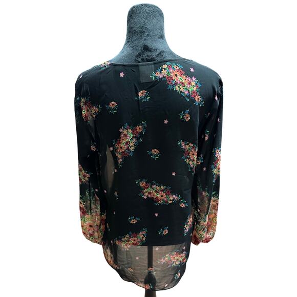 Cabi Top Pullover Sheer Black Floral Long Sleeve Whimsygoth Dark Witchy M - Picture 3 of 9